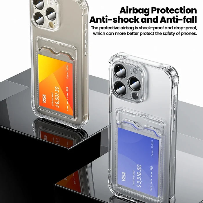 Premium TPU Case Card Storage Shockproof Wireless Charging Case