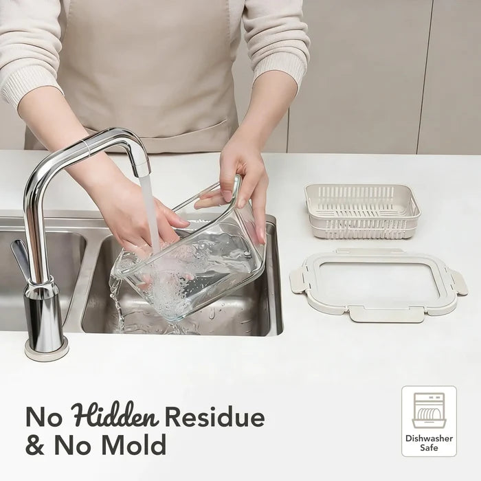 Produce Storage Containers for Fridge with Removable Colanders