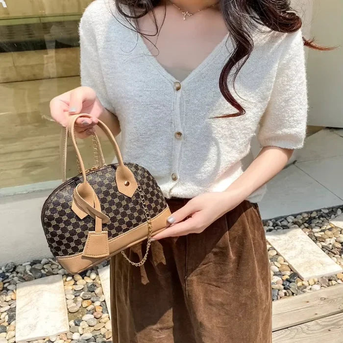PU Leather Shell Crossbody Bag for Women Shoulder Handbag with Zipper