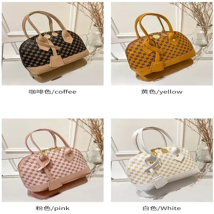 PU Leather Shell Crossbody Bag for Women Shoulder Handbag with Zipper
