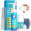 Pupmate 6-in-1 pet care kit with waterless shampoo, conditioner, paw balm, and grooming comb.