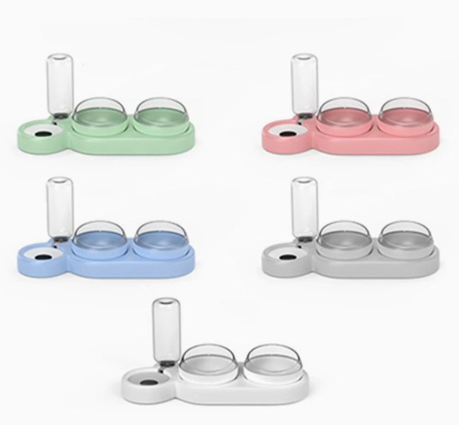 Raised Pet Feeder & Water Fountain | Ergonomic Elevated Stand | 5 Colors | Cats & Dogs