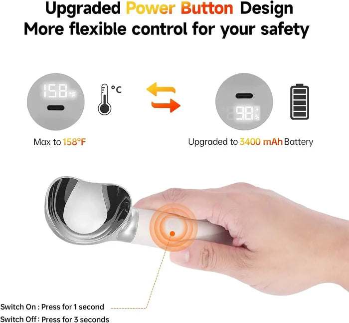 Rechargeable Electric Ice Cream Scooper Heated Self-Warming
