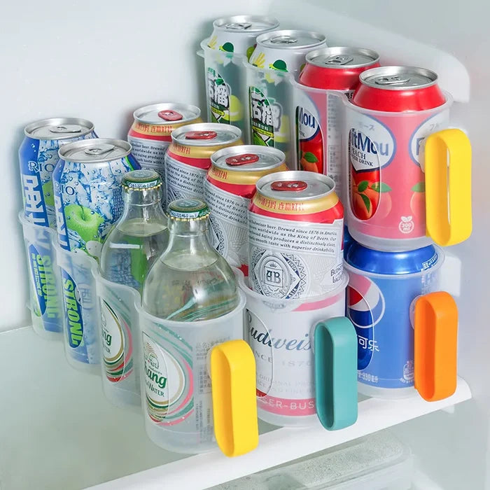 Refrigerator Beverage Soda Can Storage Organizer Water Bottle Storage