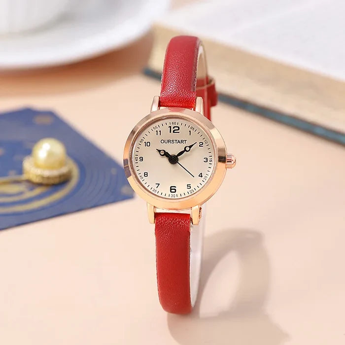 Retro Leather Strap Ladies Quartz Watch