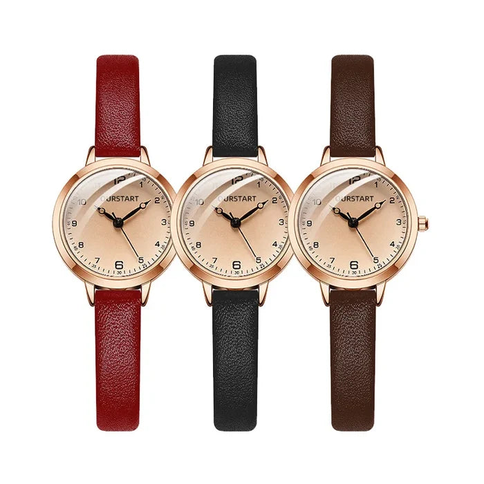Retro Leather Strap Ladies Quartz Watch