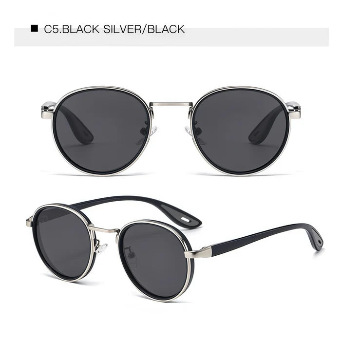 Retro Metal Bezel Round Frame Men's Sunglasses