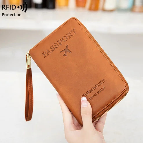 RFID PU Leather Passport Wallet