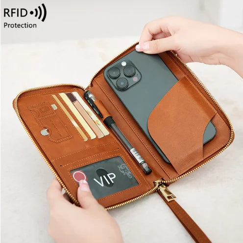 RFID PU Leather Passport Wallet