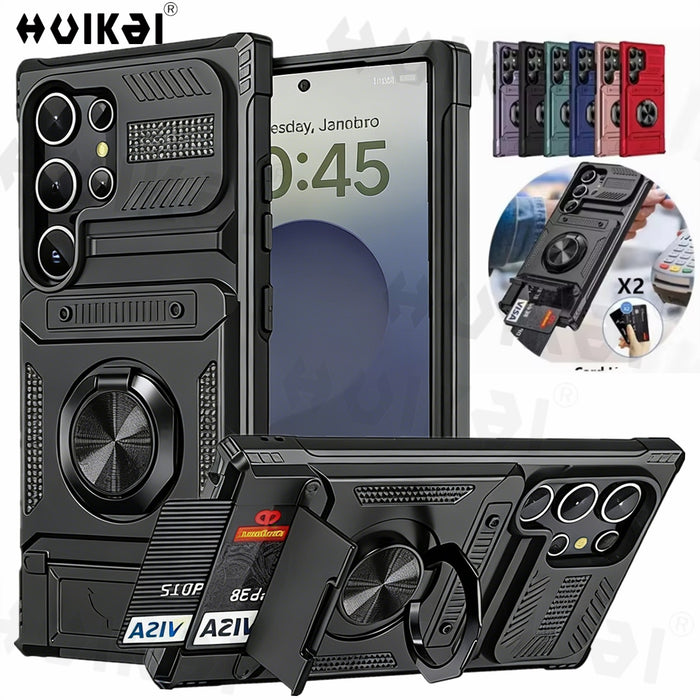 RingVault Armor Case – Shockproof Wallet Cover with Card Holder & Kickstand