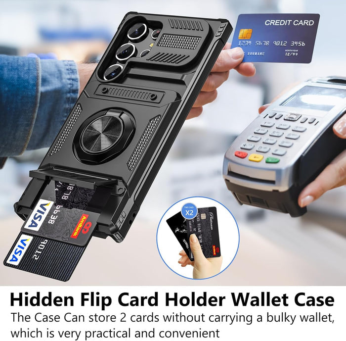 RingVault Armor Case – Shockproof Wallet Cover with Card Holder & Kickstand