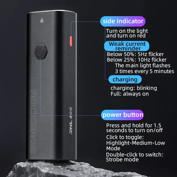ROCKBROS 400 Lumens USB Rechargeable Bike Light
