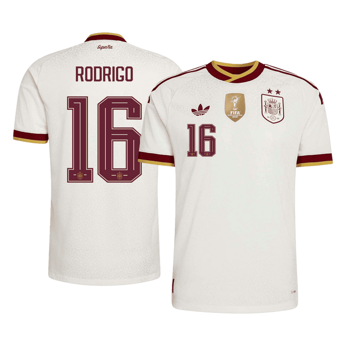 RODRIGO #16 Spain Away Player Version Jersey World Cup 2026 - Champion