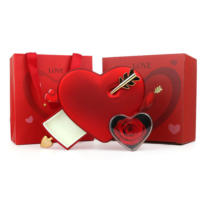 Rosé Amour Heart Acrylic Jewelry & Flower Gift Box