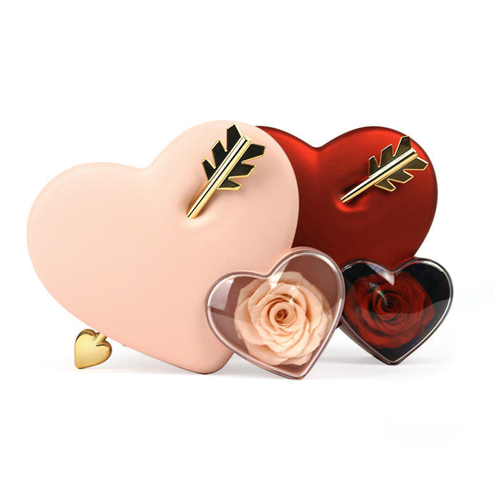 Rosé Amour Heart Acrylic Jewelry & Flower Gift Box