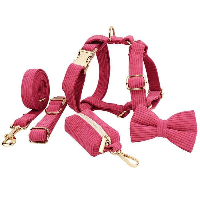 Rose Velvet Dog Collar | Bow, Leash, Vest & More | XS–XL