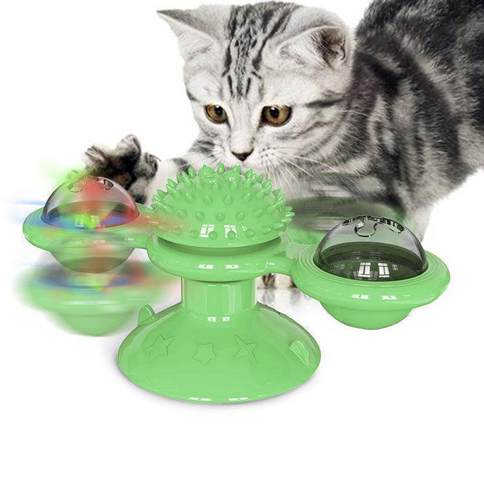 Green With Light / Rotating Cat Toy