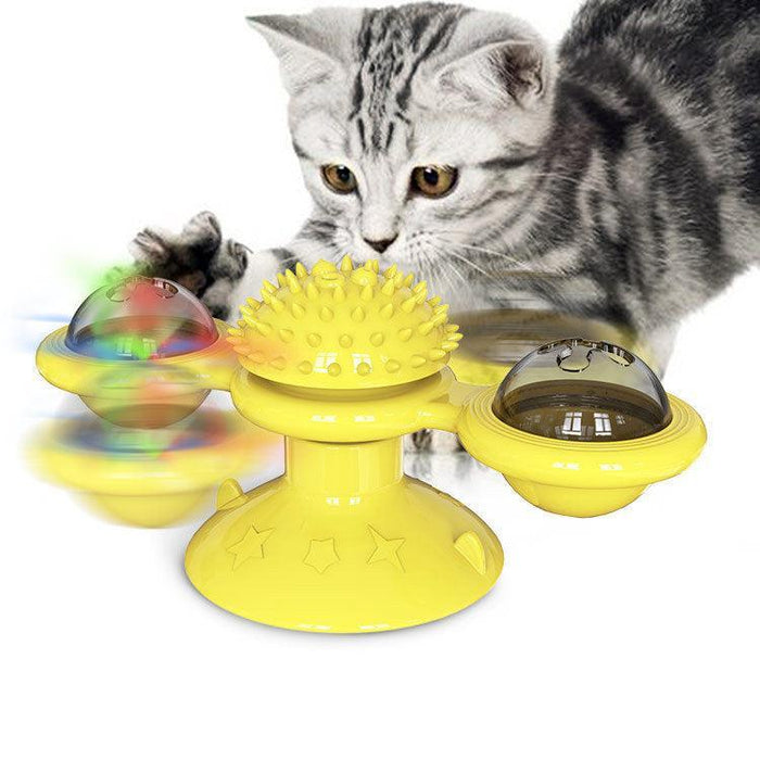 Yellow With Light / Rotating Cat Toy