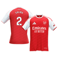 SALIBA #2 Arsenal Home Soccer Jersey 2025/26