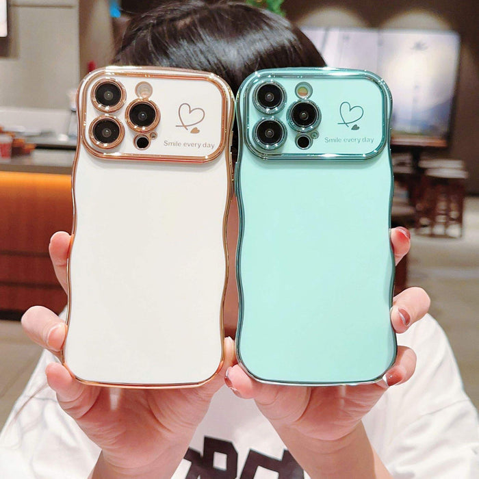Shiny Heart Electroplated Protective Case for iPhone