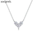 Silver Heart Moissanite Pendant Necklace
