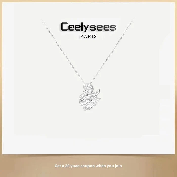 Silver Swan Pendant Necklace for Engagement