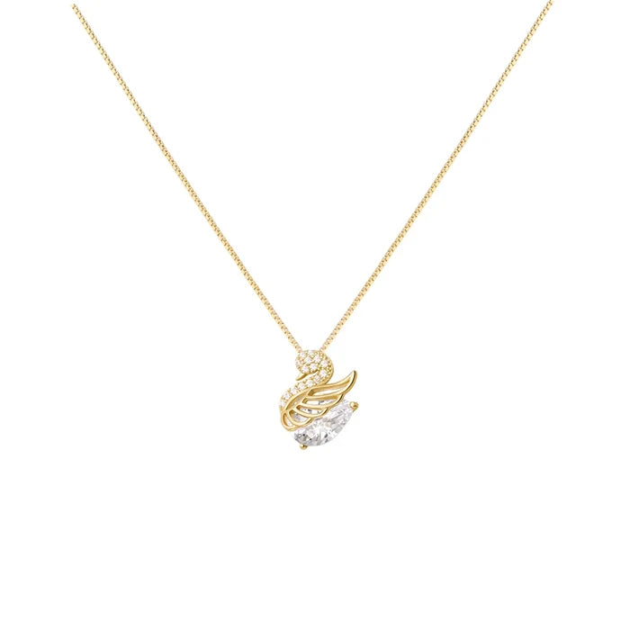 Silver Swan Pendant Necklace for Engagement