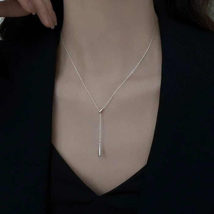 Silver Water Drop Luxury Necklace