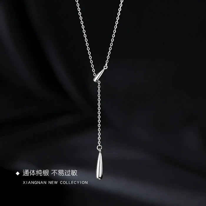 Silver Water Drop Luxury Necklace