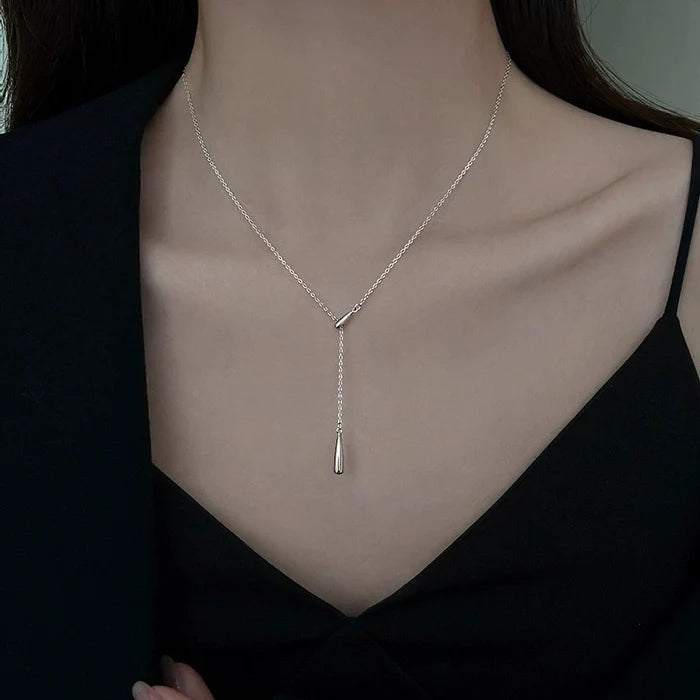 Silver Water Drop Luxury Necklace