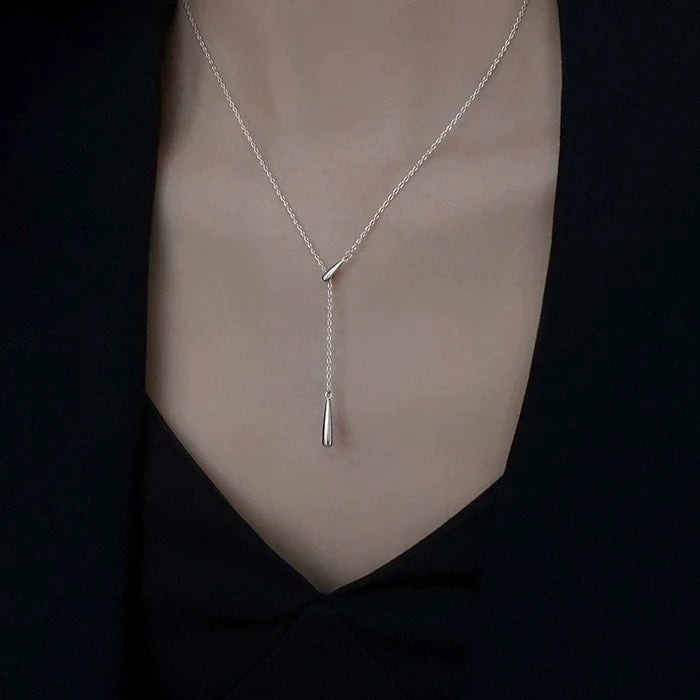 Silver Water Drop Luxury Necklace