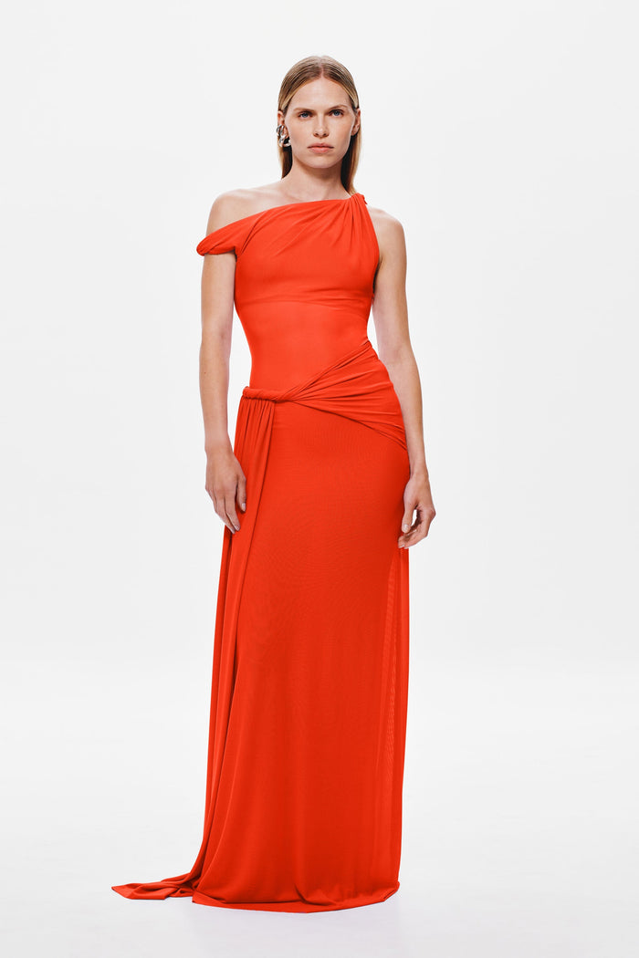Sisal Mesh Maxi Dress - Chilli