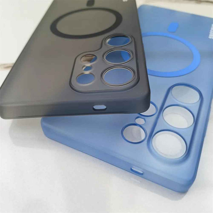 Slim Ice Mist Transparent Magnetic Back Cover For Galaxy