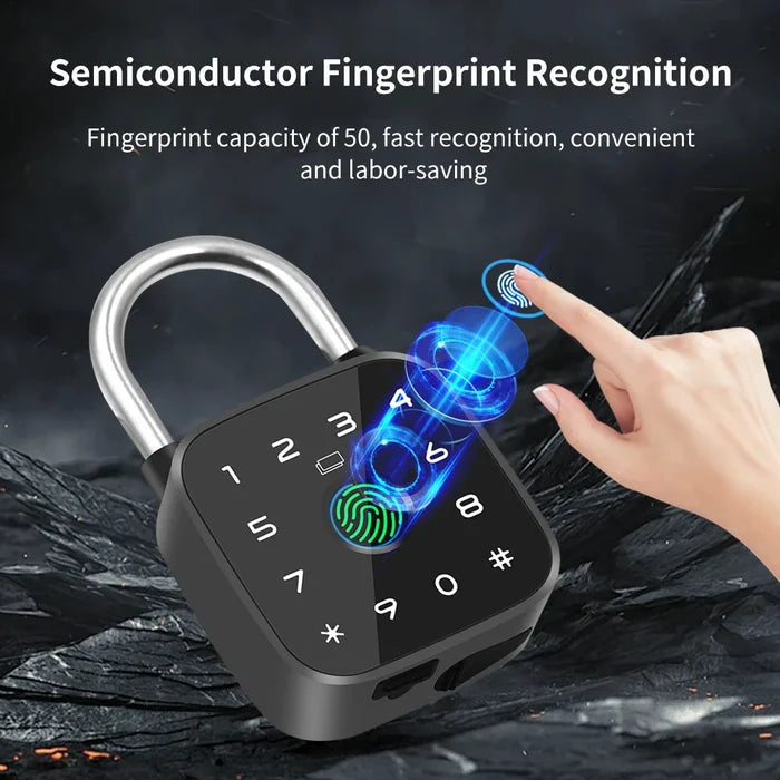 Smart Aluminum Alloy Padlock with Fingerprint Password RFID Card Key