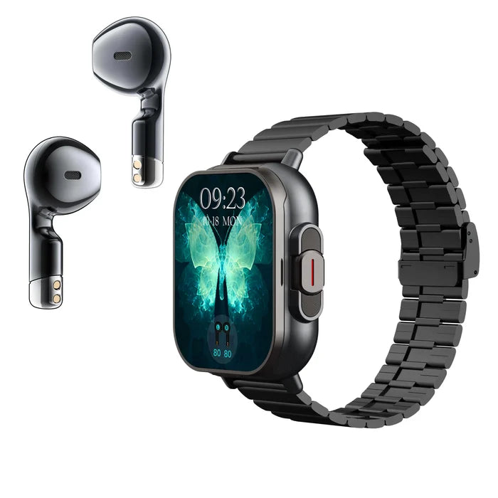 Smart Watch D8E with Earbuds & Heart Rate Monitor