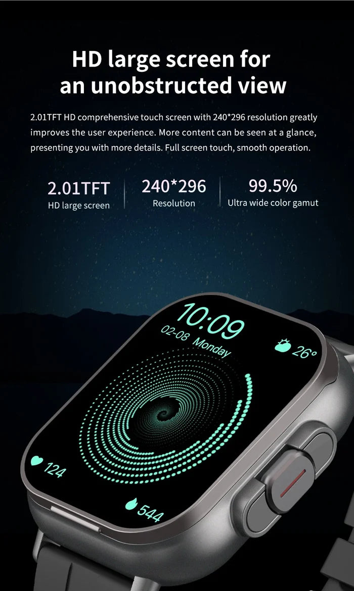 Smart Watch D8E with Earbuds & Heart Rate Monitor