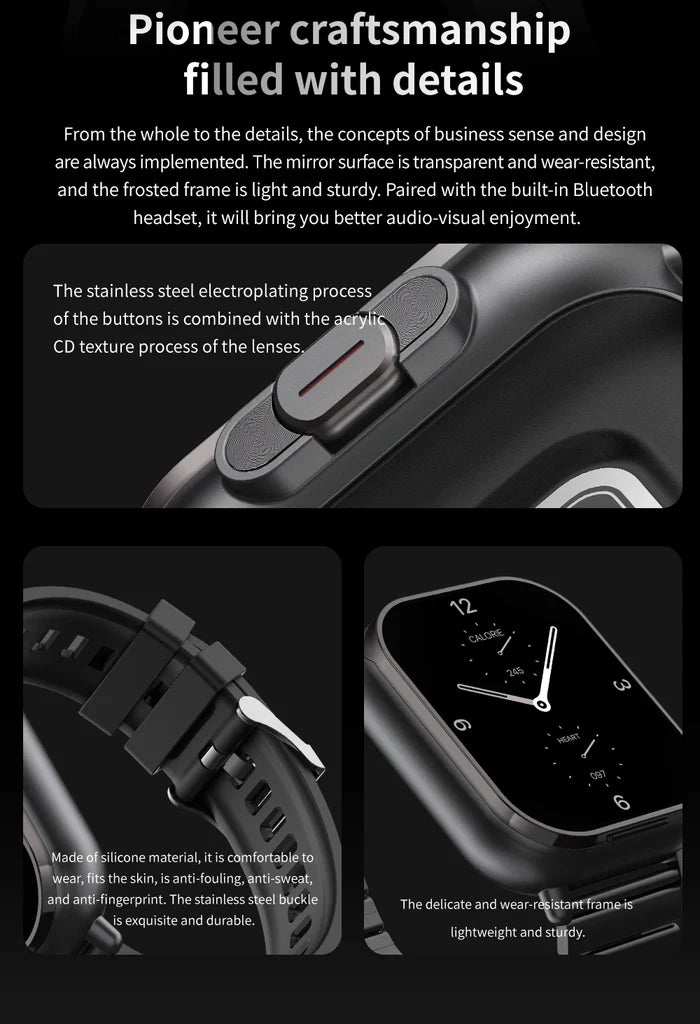 Smart Watch D8E with Earbuds & Heart Rate Monitor