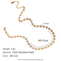 Stainless Steel Blue Gold Punk Charm Necklace