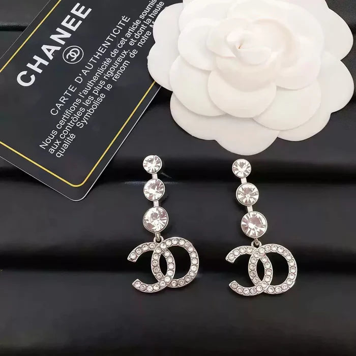 Stainless Steel Diamond Flower Jewelry Set