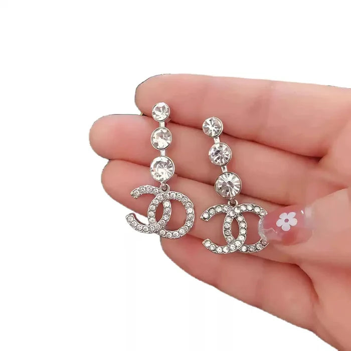 Stainless Steel Diamond Flower Jewelry Set