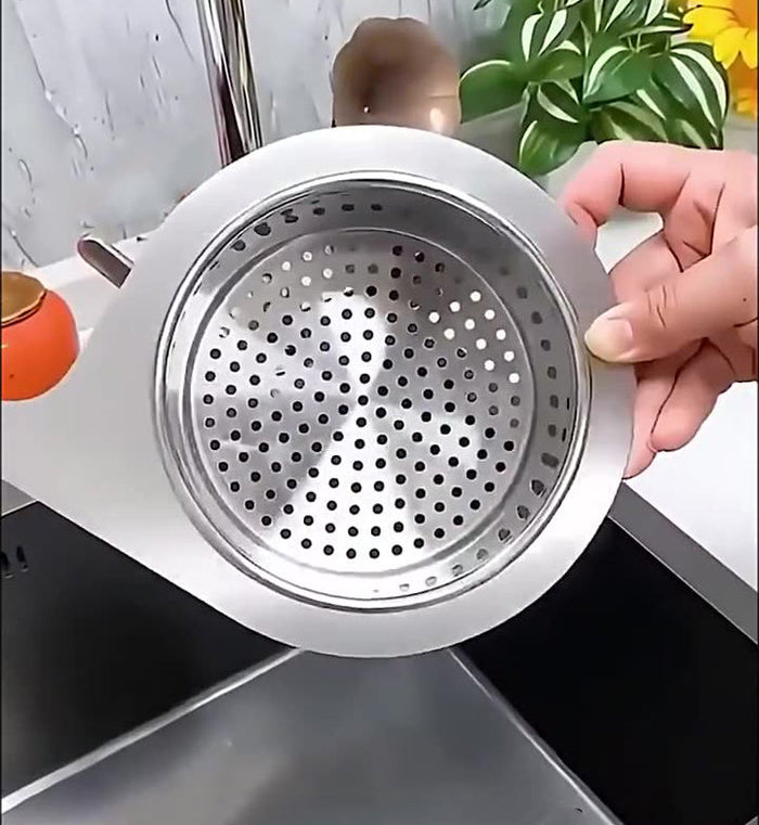 Stainless Steel Swan Drain Basket for Kitchen Sink – Fruit & Vegetable Washing Rack