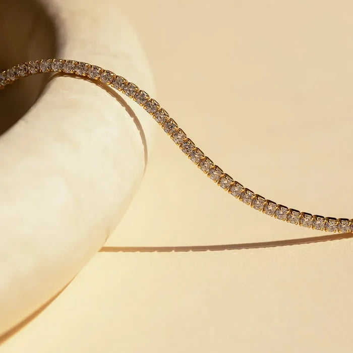 Stainless Steel Zircon Tennis Necklace