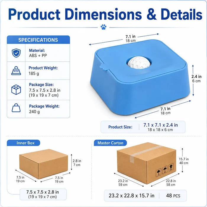 Stock Stylish Portable Modern Solid Pattern Pet Slow-feeding Square