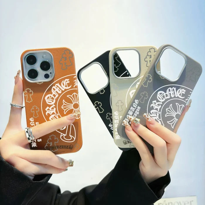 Stylish Cross Pattern Pu Leather Shockproof Phone Case for iphone