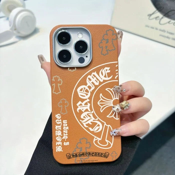 Stylish Cross Pattern Pu Leather Shockproof Phone Case for iphone