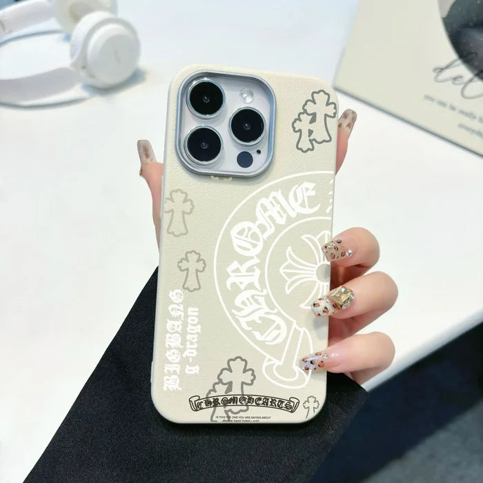 Stylish Cross Pattern Pu Leather Shockproof Phone Case for iphone