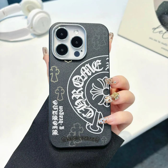 Stylish Cross Pattern Pu Leather Shockproof Phone Case for iphone