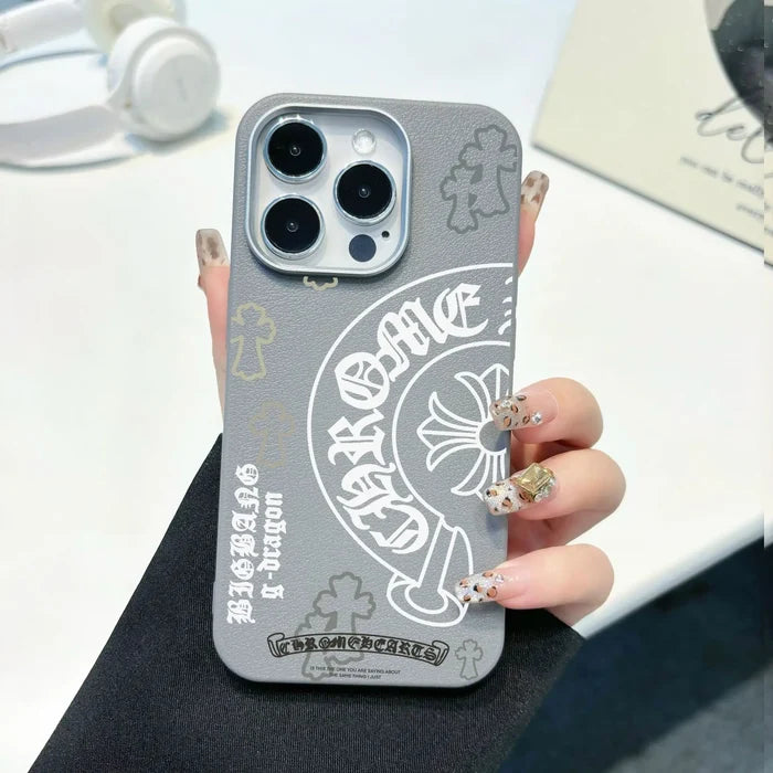 Stylish Cross Pattern Pu Leather Shockproof Phone Case for iphone
