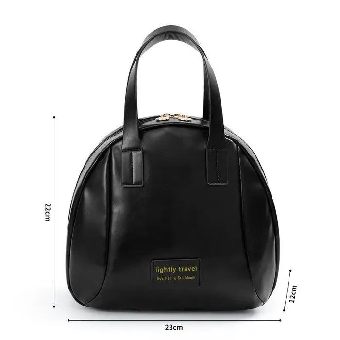 Stylish Fashion Women's PU Double Handle Letter Cosmetic Bag Zipper
