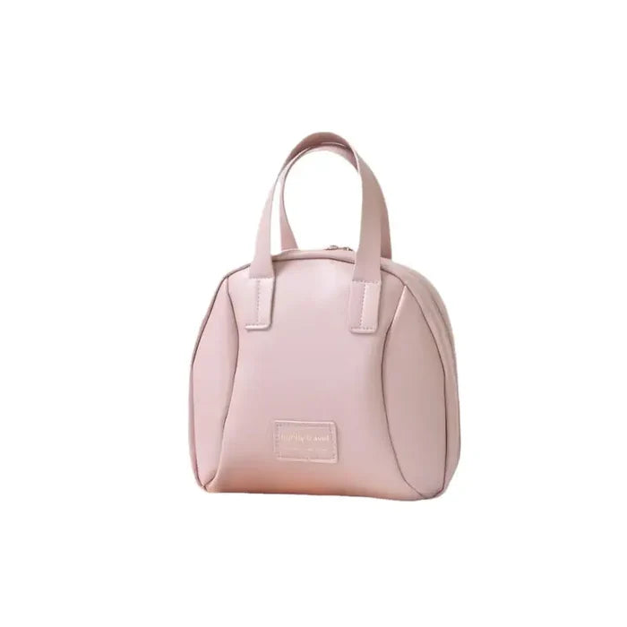 Stylish Fashion Women's PU Double Handle Letter Cosmetic Bag Zipper